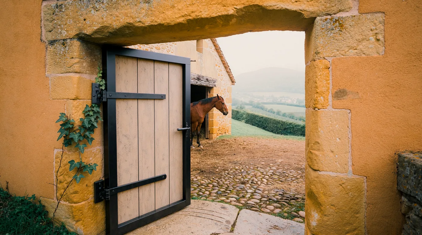 Entrée, Écurie du Pin, centre équestre à Druillat